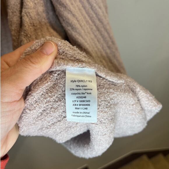 Barefoot Dreams Women's Dusty Pink Open Cardigan Size 3x  Ribbed Dolman Sleeve - Picture 4 of 4